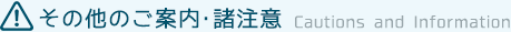 その他のご案内・諸注意