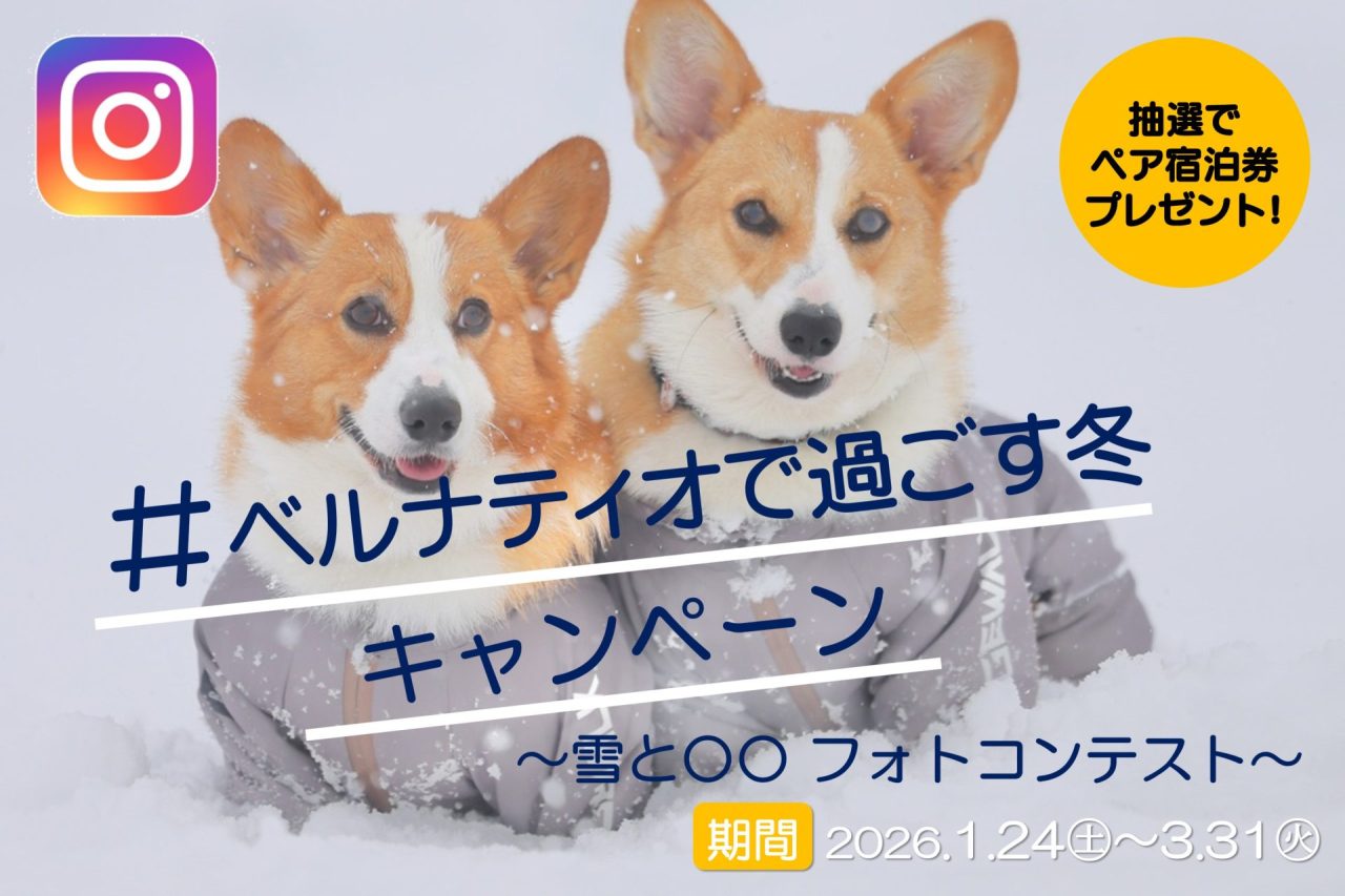 ＃ハッシュタグキャンペーン♪【1月24日～3月31日】<br>ベルナティオ過ごす冬～雪と○○　フォトコンテスト～